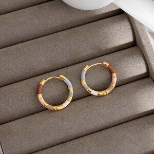 Multi colors hoops earrings